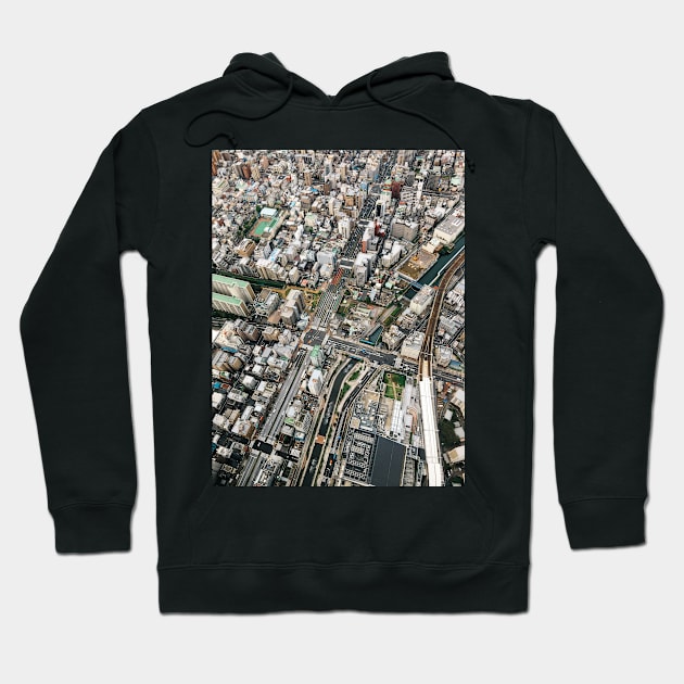 Japan - Streets of Tokyo From Above Hoodie by visualspectrum